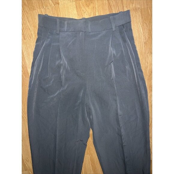 H&M Dress Pants Size 8 Gray Tapered High Rise Pleated Front Pockets New B1 NWTS - Picture 11 of 13